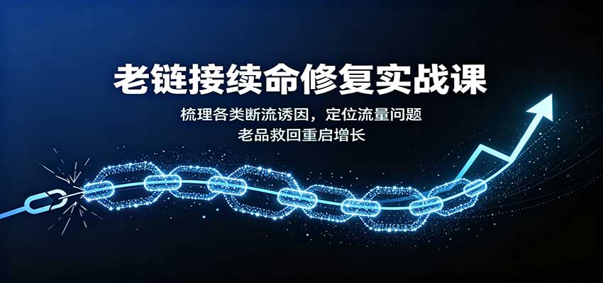 老链接续命修复实战课：梳理各类断流诱因，定位流量问题，老品救回重启增长-洛柒笔记