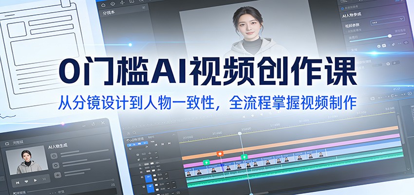 0门槛AI视频创作课：从分镜设计到人物一致性，全流程掌握视频制作-洛柒笔记