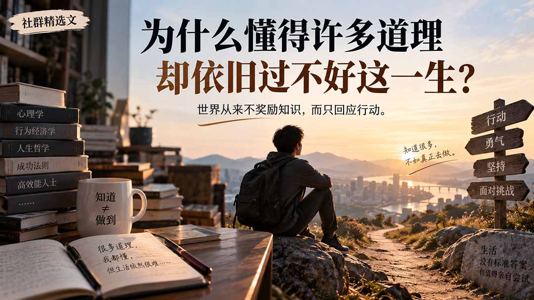 社群精选文：为什么懂得许多道理却依旧过不好这一生？-洛柒笔记