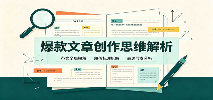 爆款文章创作思维解析：全局视角拆解范文，梳理行文逻辑，搭配真实拆文实操案例-洛柒笔记