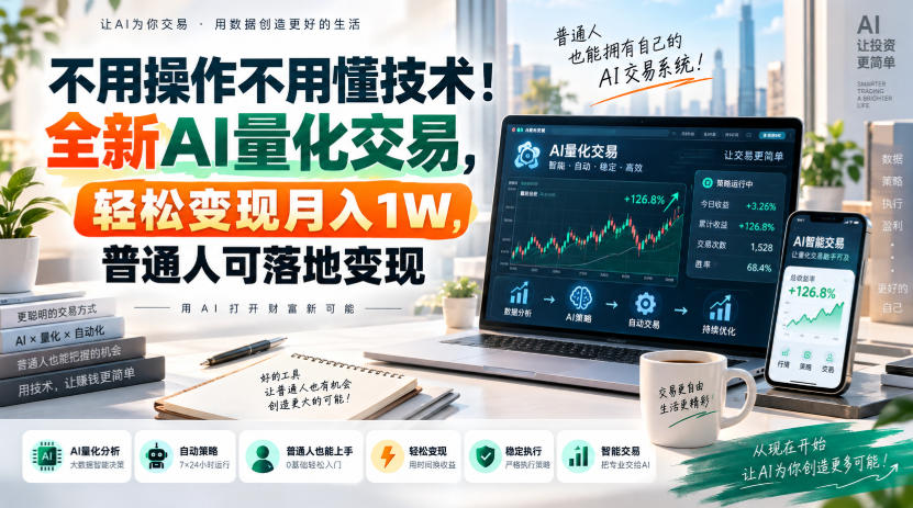 不用操作不用懂技术！全新AI量化交易，轻松变现月入1W，普通人可落地变现！【揭秘】-洛柒笔记