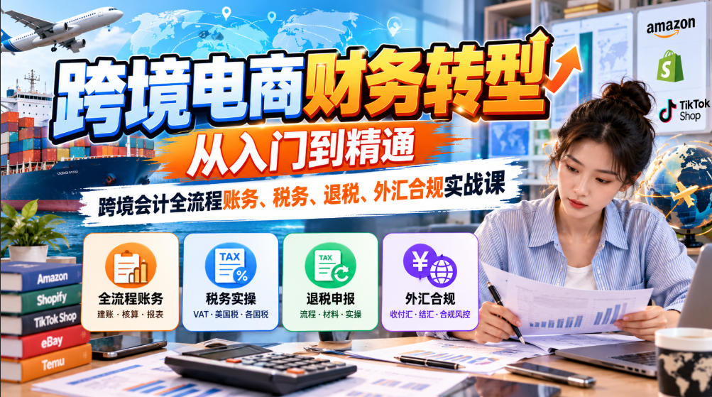 跨境电商财务转型：从入门到精通｜跨境会计全流程账务、税务、退税、外汇合规实战课-洛柒笔记
