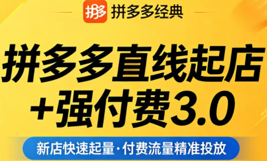 拼多多直线起店+强付费3.0，教你稳定起店、高效控投产、破解流量瓶颈（更新6月）-洛柒笔记