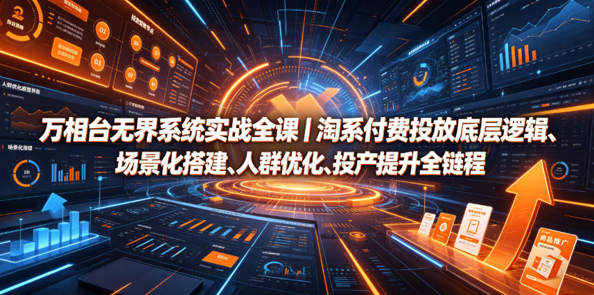 万相台无界系统实战全课｜淘系付费投放底层逻辑、场景化搭建、人群优化、投产提升全链路运营教程-洛柒笔记