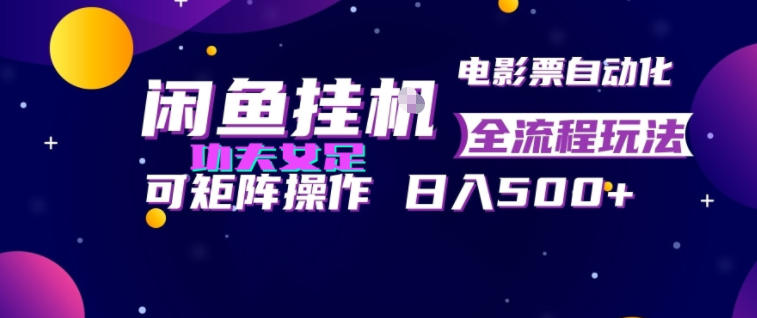闲鱼挂G卖电影票自动全流程玩法，可矩阵操作，轻松日入500+【揭秘】-洛柒笔记