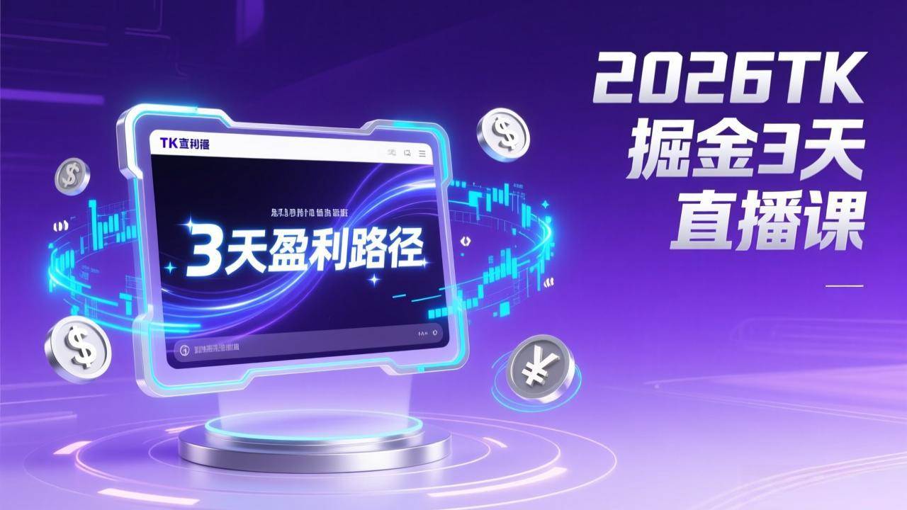 （17147期）2026TK掘金直播课，起号涨粉+直播带货+商单变现+3天打通盈利路径，月入过万美金-洛柒笔记