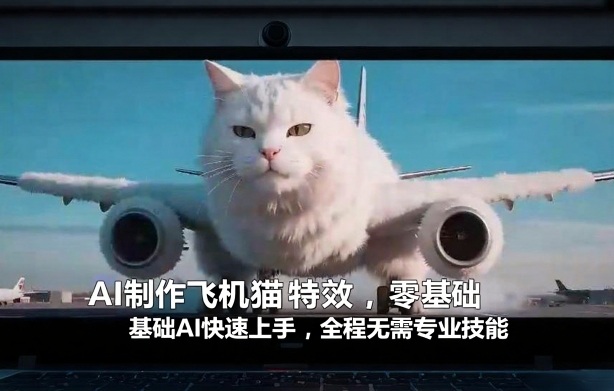 AI制作飞机猫特效，零基础AI快速上手，全程无需专业技能-洛柒笔记