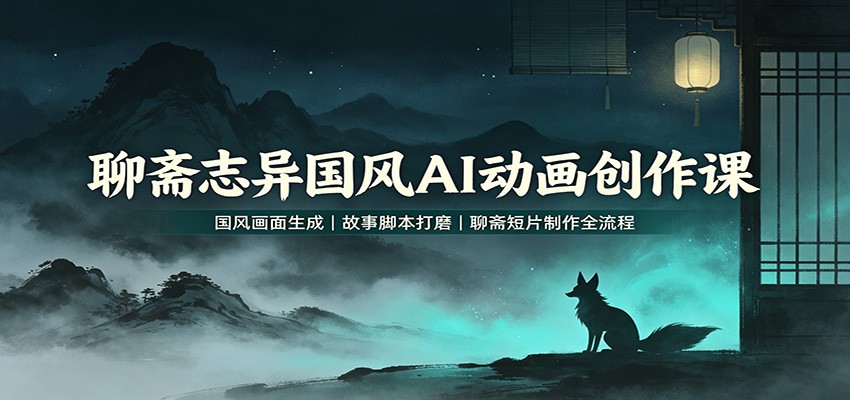 聊斋志异国风AI动画创作课：国风画面生成，故事脚本打磨，聊斋短片制作全流程-洛柒笔记