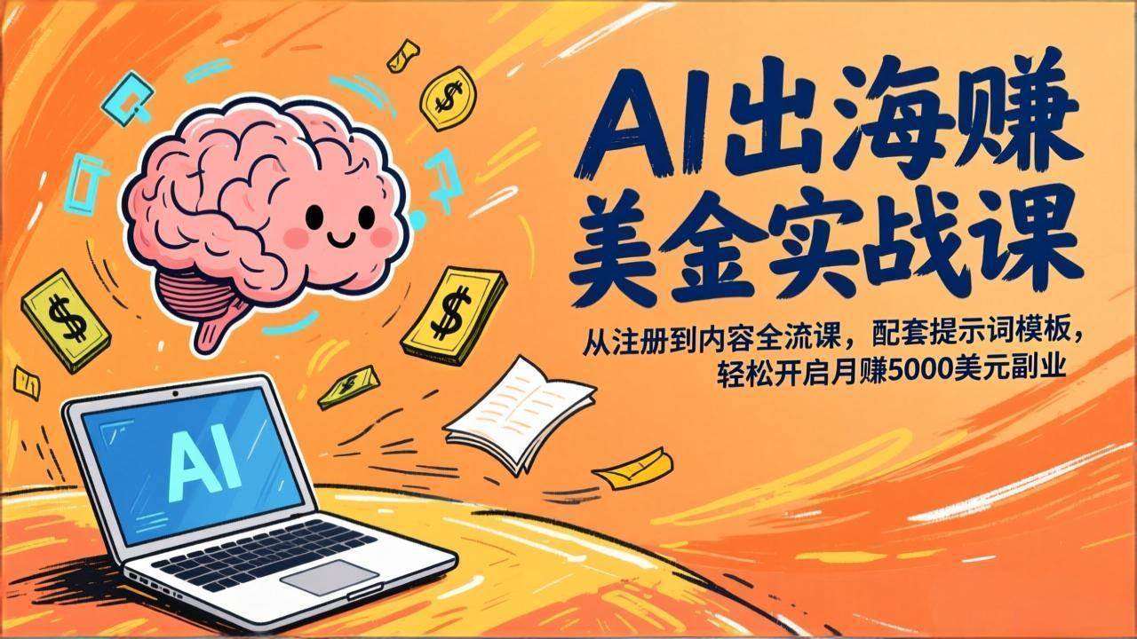 （17298期）AI出海赚美金实战课，从注册到内容全流程，配套提示词模板，轻松开启月赚5000美元副业-洛柒笔记
