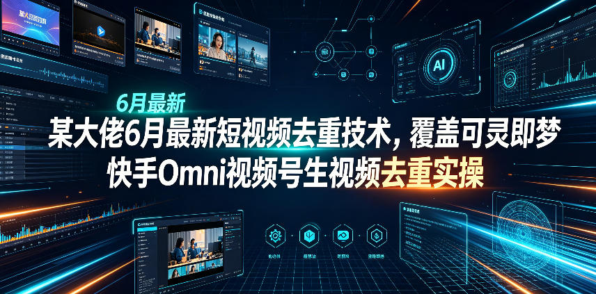 某大佬6月最新短视频去重技术，覆盖可灵即梦快手Omni视频号生视频去重实操-洛柒笔记