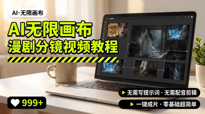 AI无限画布制作爆款漫剧分镜视频搭建教程，无需写脚本，无需制作音频，一键制作超简单-洛柒笔记