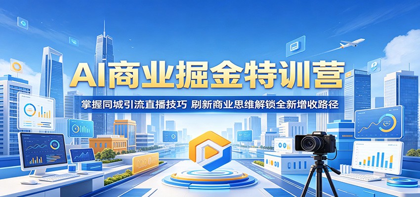 AI商业掘金特训营：掌握同城引流直播技巧，刷新商业思维解锁全新增收路径-洛柒笔记