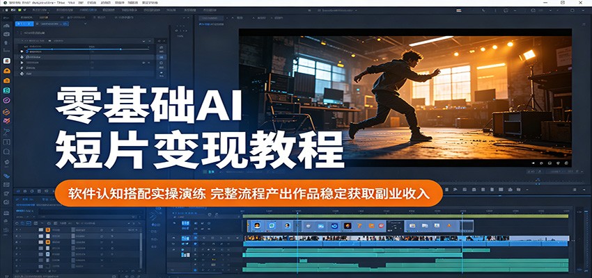 零基础AI短片变现教程：软件认知搭配实操演练，完整流程产出作品稳定获取副业收入-洛柒笔记