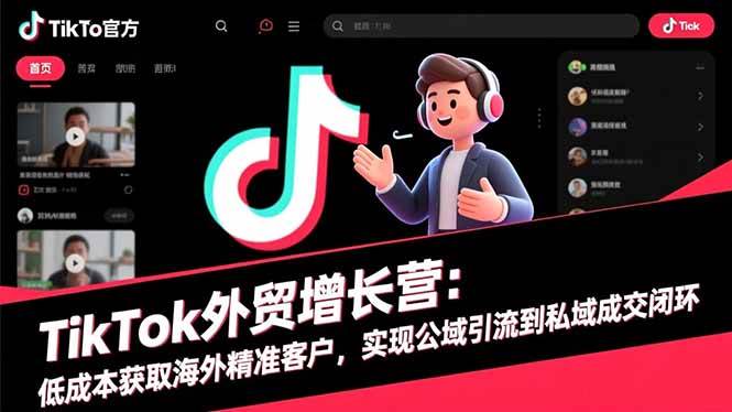 （16522期）TikTok外贸增长营：低成本获取海外精准客户，实现公域引流到私域成交闭环-洛柒笔记
