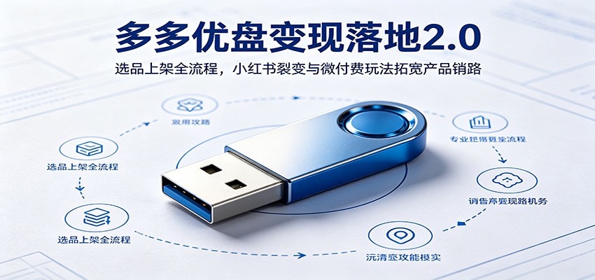多多优盘变现落地2.0：选品上架全流程，小红书裂变与微付费玩法拓宽产品销路-洛柒笔记