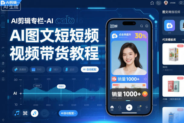 AI剪辑专栏-AI图文短视频带货教程-洛柒笔记