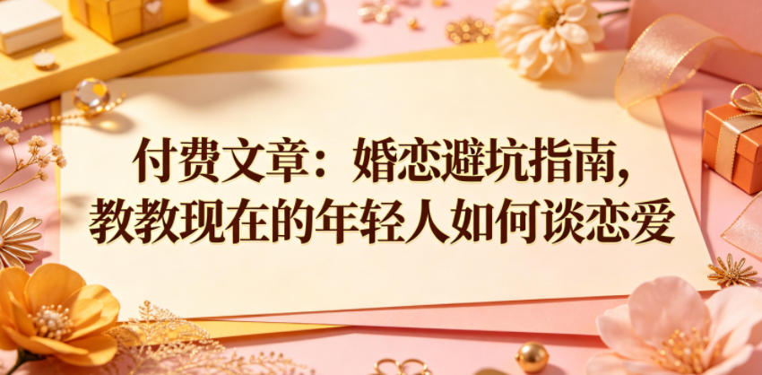 付费文章：婚恋避坑指南，教教现在的年轻人如何谈恋爱-洛柒笔记