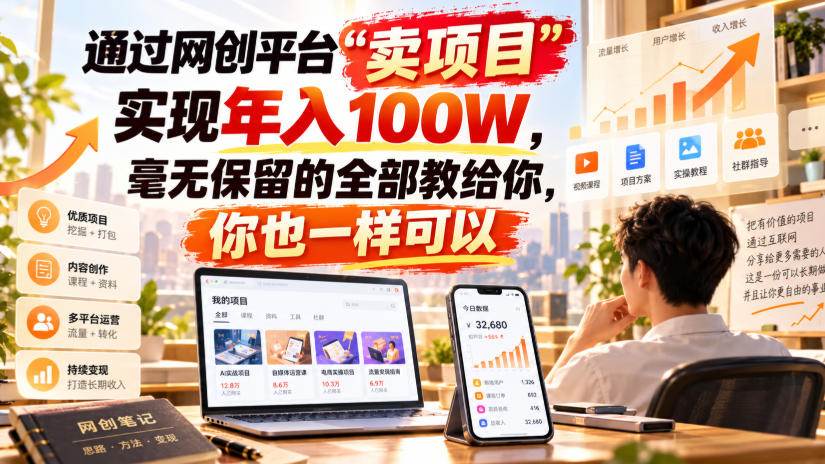 （20790期）通过网创平台“卖项目”实现年入百万，毫无保留的全部教给你！-洛柒笔记