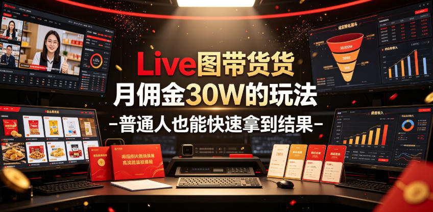 Live图带货月佣金30W的玩法-普通人也能快速拿到结果-洛柒笔记