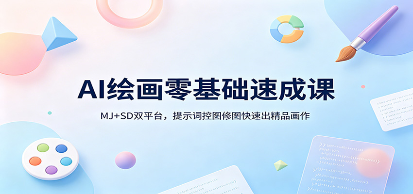 AI绘画零基础速成课：MJ+SD双平台，提示词控图修图快速出精品画作-洛柒笔记