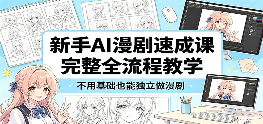 新手AI漫剧速成课：完整全流程教学，不用基础也能独立做漫剧-洛柒笔记