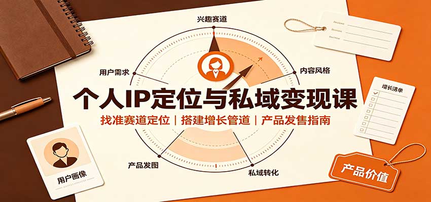 个人IP定位与私域变现课：找准赛道定位，搭建增长管道，产品发售指南-洛柒笔记