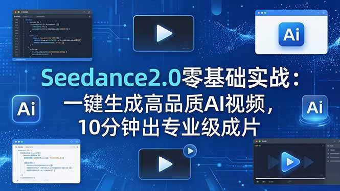 （18323期）Seedance2.0零基础实战：一键生成高品质AI视频，10分钟出专业级成片-洛柒笔记