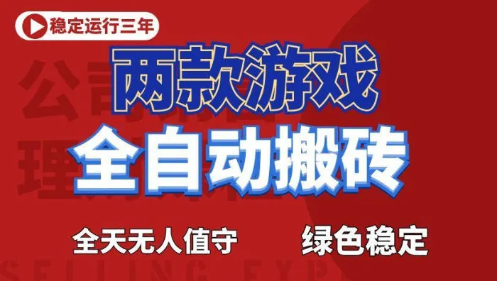 海外游戏全自动搬砖，日入1k+，全天无人值守，绿色稳定！-洛柒笔记