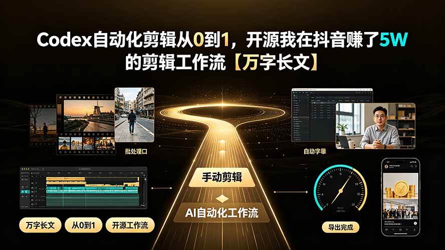 （19504期）Codex自动化剪辑从0到1，开源我在抖音赚了5W 的剪辑工作流【万字长文】-洛柒笔记