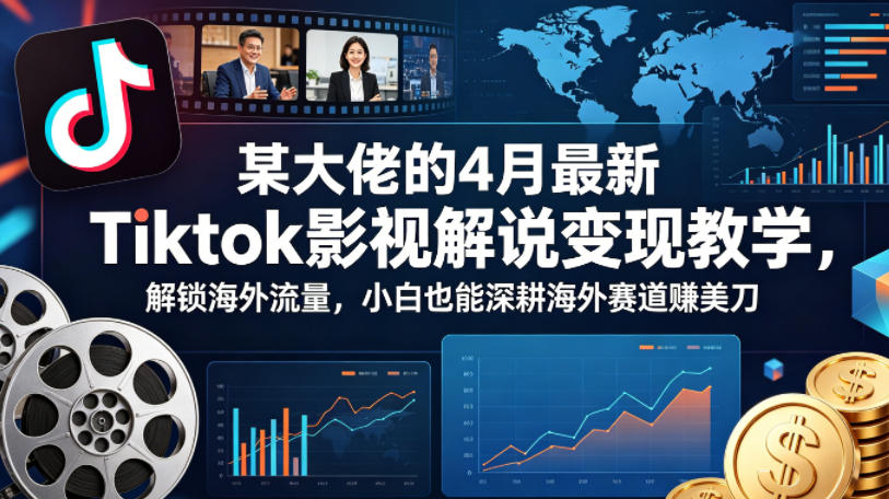 某大佬的4月最新Tiktok影视解说变现教学，解锁海外流量，小白也能深耕海外赛道賺美刀（更新）-洛柒笔记