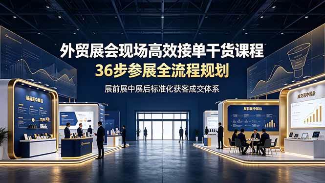 （19157期）外贸展会现场高效接单干货课程，36步参展全流程规划，展前展中展后标准化获客成交体系-洛柒笔记