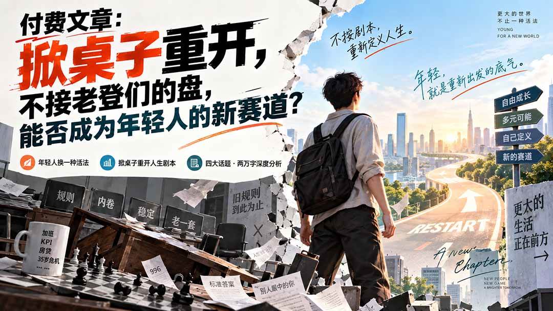 （20557期）付费文章：掀桌子重开，不接老登们的盘，能否成为年轻人的新赛道？-洛柒笔记