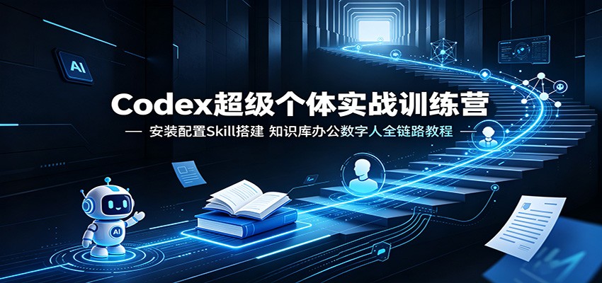 Codex超级个体实战训练营：安装配置Skill搭建，知识库办公数字人全链路教程-洛柒笔记