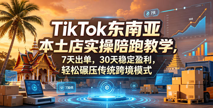 TikTok东南亚本土店实操陪跑教学，7天出单，30天稳定盈利，轻松碾压传统跨境模式(更新0819)-洛柒笔记