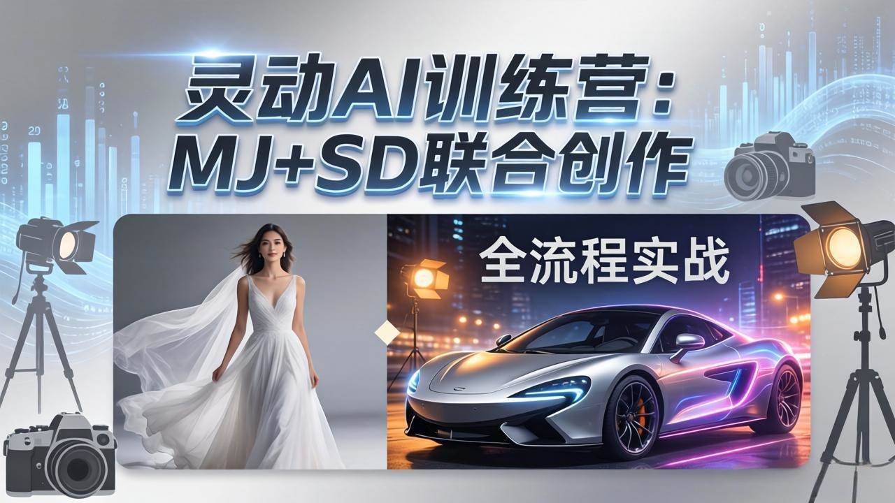 （17795期）灵动AI训练营-3.0课程：MJ+SD联合创作，从婚纱大片到汽车广告，摄影后期全流程实战-洛柒笔记