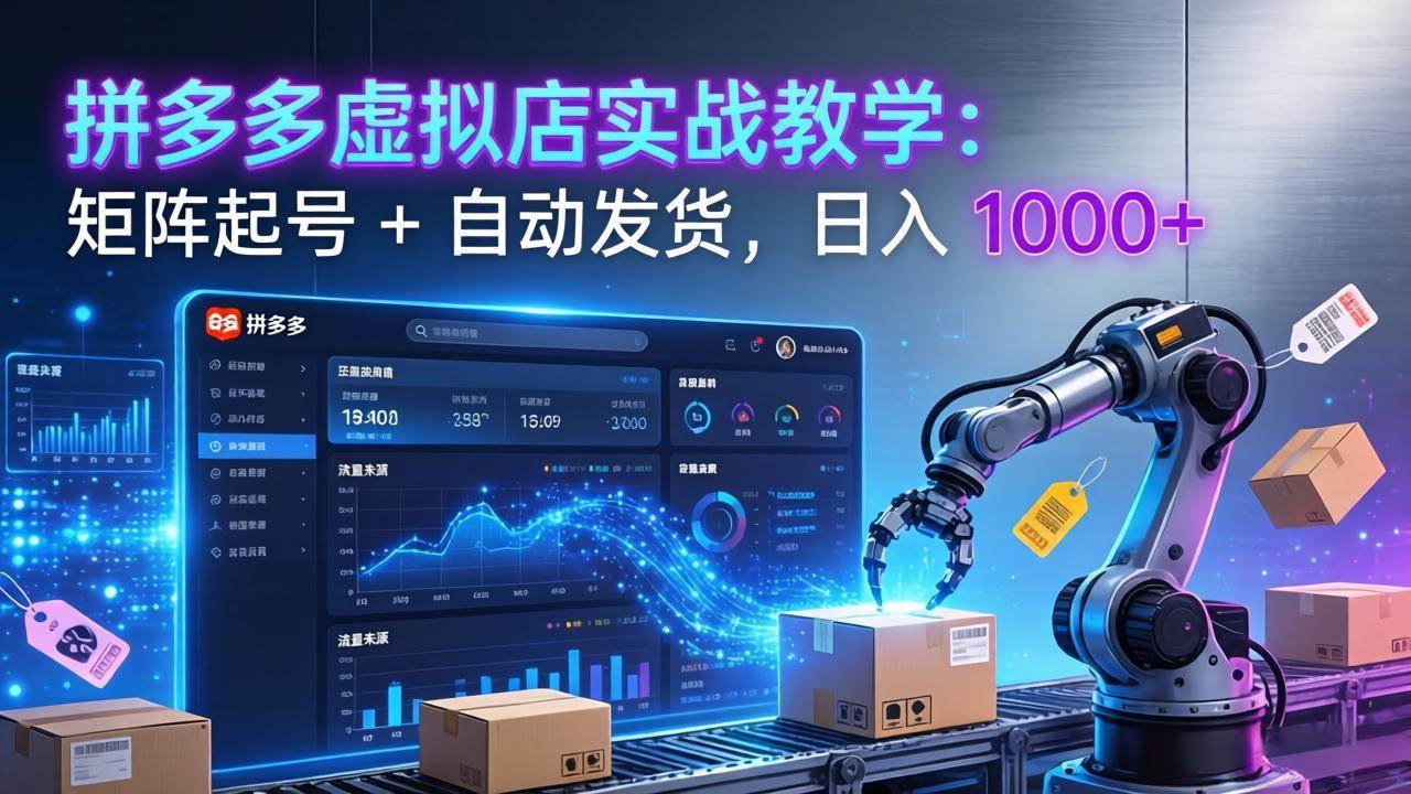 （17628期）拼多多虚拟店实战教学：矩阵起号 + 自动发货，日入 1000+-洛柒笔记