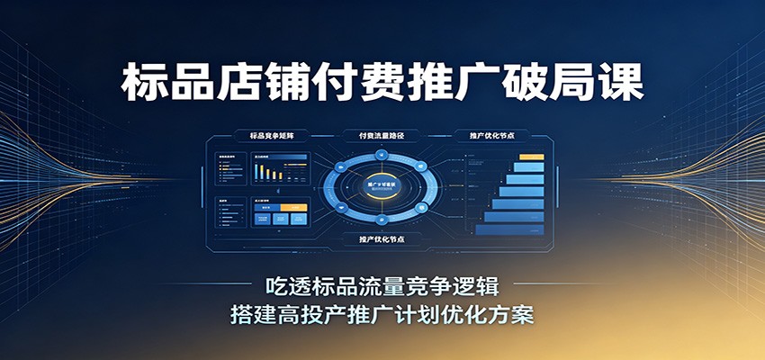 标品店铺付费推广破局课：吃透标品流量竞争逻辑，搭建高投产推广计划优化方案-洛柒笔记
