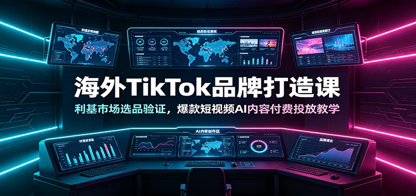 海外TikTok品牌打造课：利基市场选品验证，爆款短视频AI内容付费投放教学-洛柒笔记