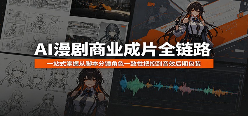 AI漫剧商业成片全链路：一站式掌握从脚本分镜角色一致性把控到音效后期包装-洛柒笔记