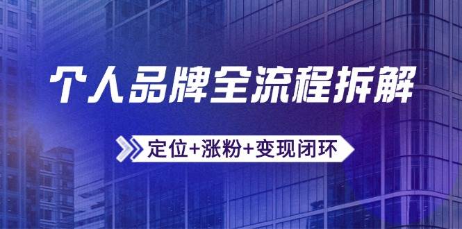 个人品牌全流程拆解：定位+涨粉+变现闭环，微信生态运营与资源整合-洛柒笔记