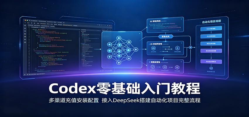 Codex零基础入门教程：多渠道充值安装配置，接入DeepSeek搭建自动化项目完整流程-洛柒笔记