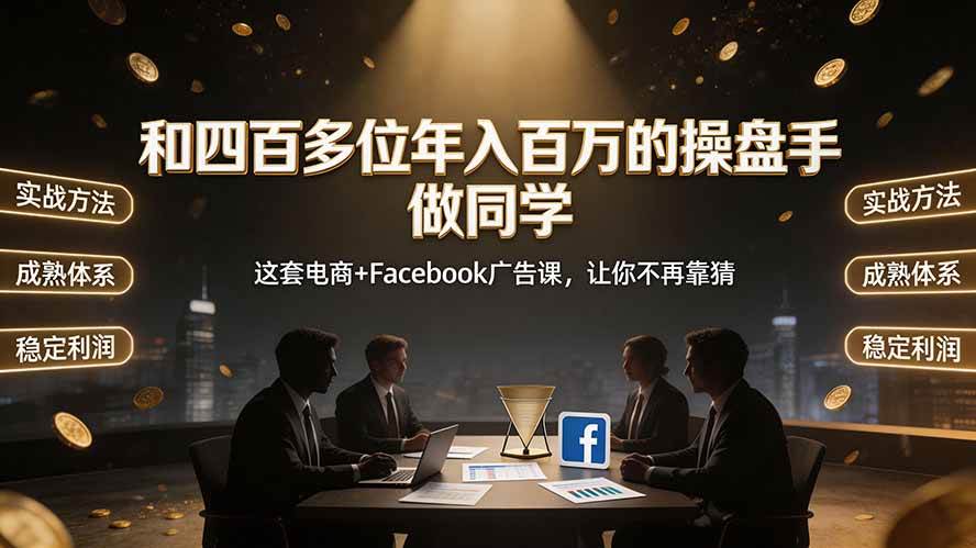 （19592期）和四百多位年入百万的操盘手做同学——这套电商+Facebook广告课，让你不再靠猜【原创双语字幕】-洛柒笔记