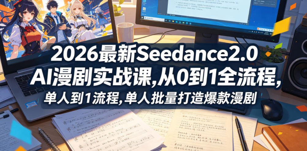 2026最新Seedance2.0 AI漫剧实战课,，从0到1全流程，单人批量打造爆款漫剧-洛柒笔记