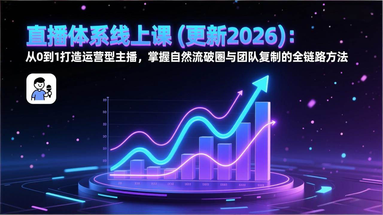（17301期）直播体系线上课(更新2026)：从0到1打造运营型主播，掌握自然流破圈与团队复制的全链路方法-洛柒笔记