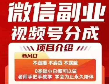 微信副业视频号分成，不直播 不卖货 不露脸，三五分钟即可完成一条作，每日收益几十、几张不等-洛柒笔记