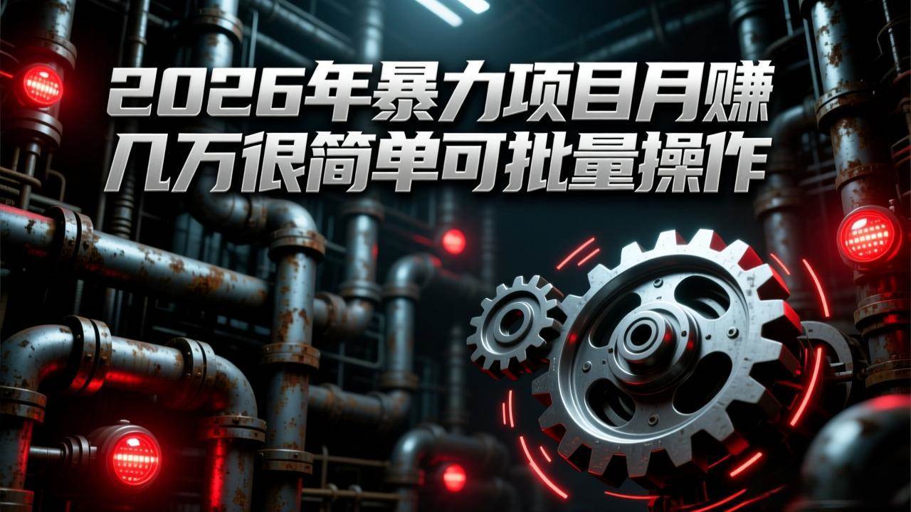 （17218期）2026年暴力项目月赚几万很简单可批量操作，成本低，利润大-洛柒笔记