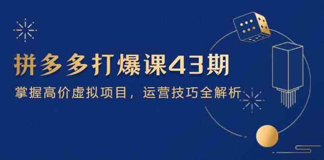 拼多多打爆课第 43 期，掌握高价虚拟项目，运营技巧全解析（15节）-洛柒笔记
