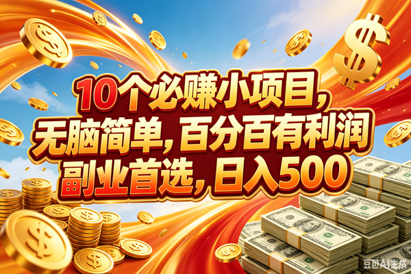 （18918期）10个必赚的小项目，百分百赚元子，无脑简单，副业首选，日入500+-洛柒笔记