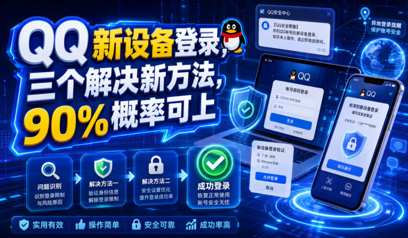 QQ新设备登录，三个解决新方法，90%概率可上-洛柒笔记