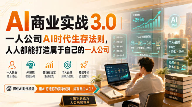 AI商业实战3.0｜一人公司AI时代生存法则，人人都能打造属于自己的一人公司-洛柒笔记